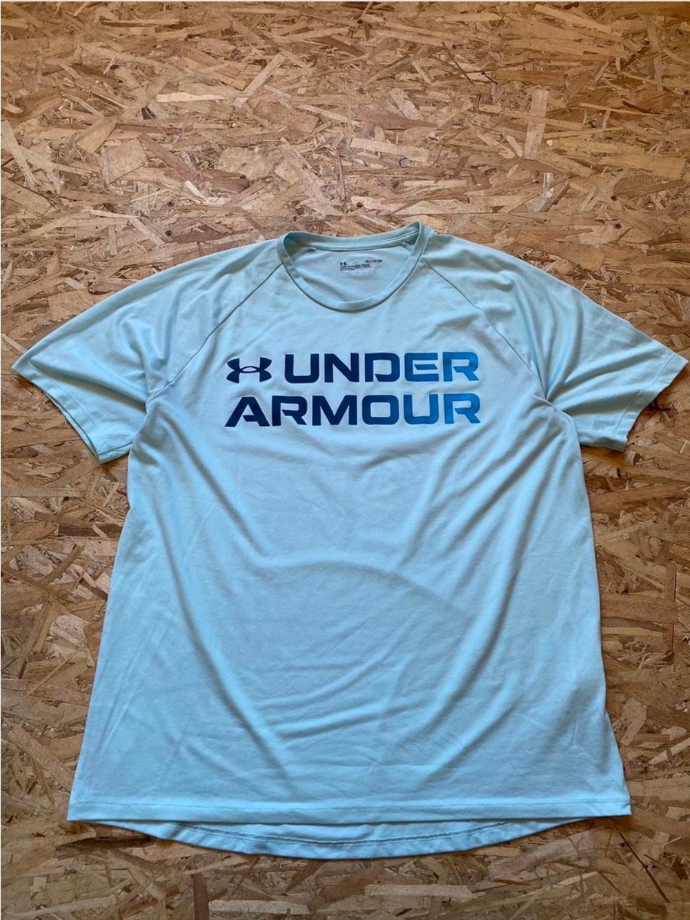 Under Armour Light Blue Logo Short Sleeve Performance Tee